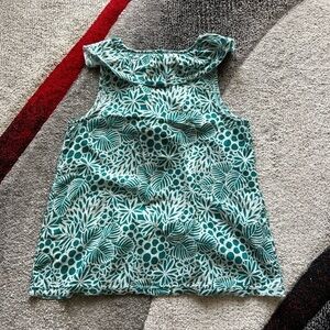 Sundance Green Leaf Print Sleeveless Blouse